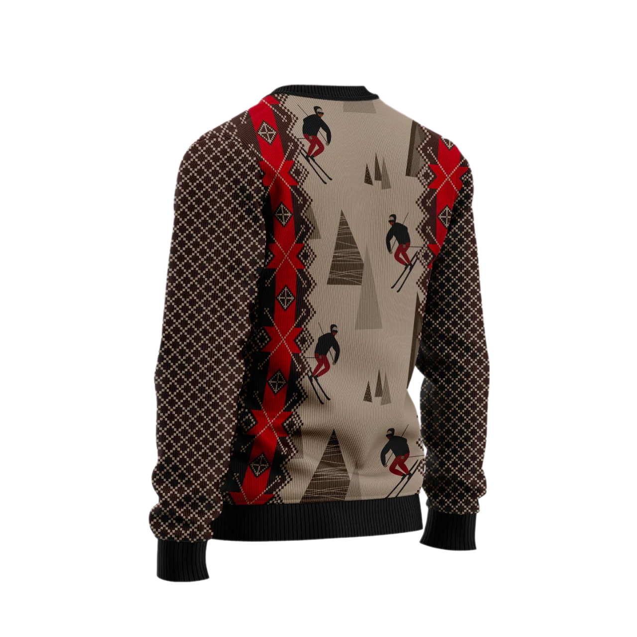 Skiing Beauty Ugly Christmas Sweater For Men & Women Christmas Gift Sweater Skiing Beauty US2507 - WeCustomit