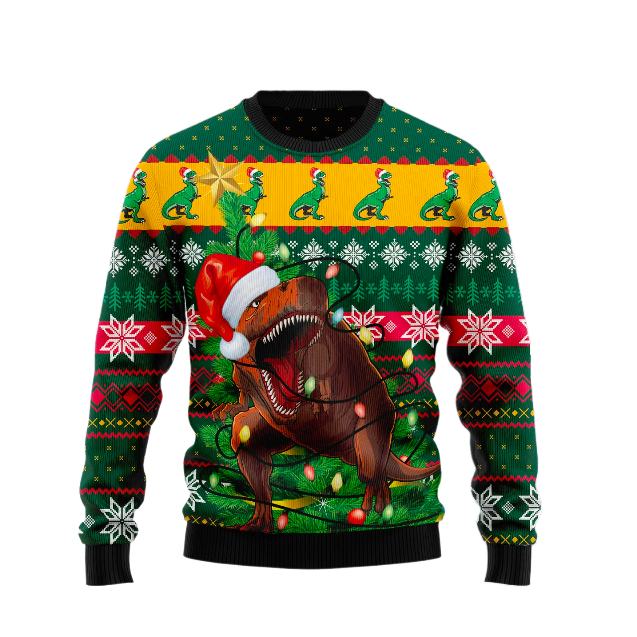 T-rex In Noel Tree Ugly Christmas Sweater For Men & Women Christmas Gift Sweater US2511 - WeCustomit