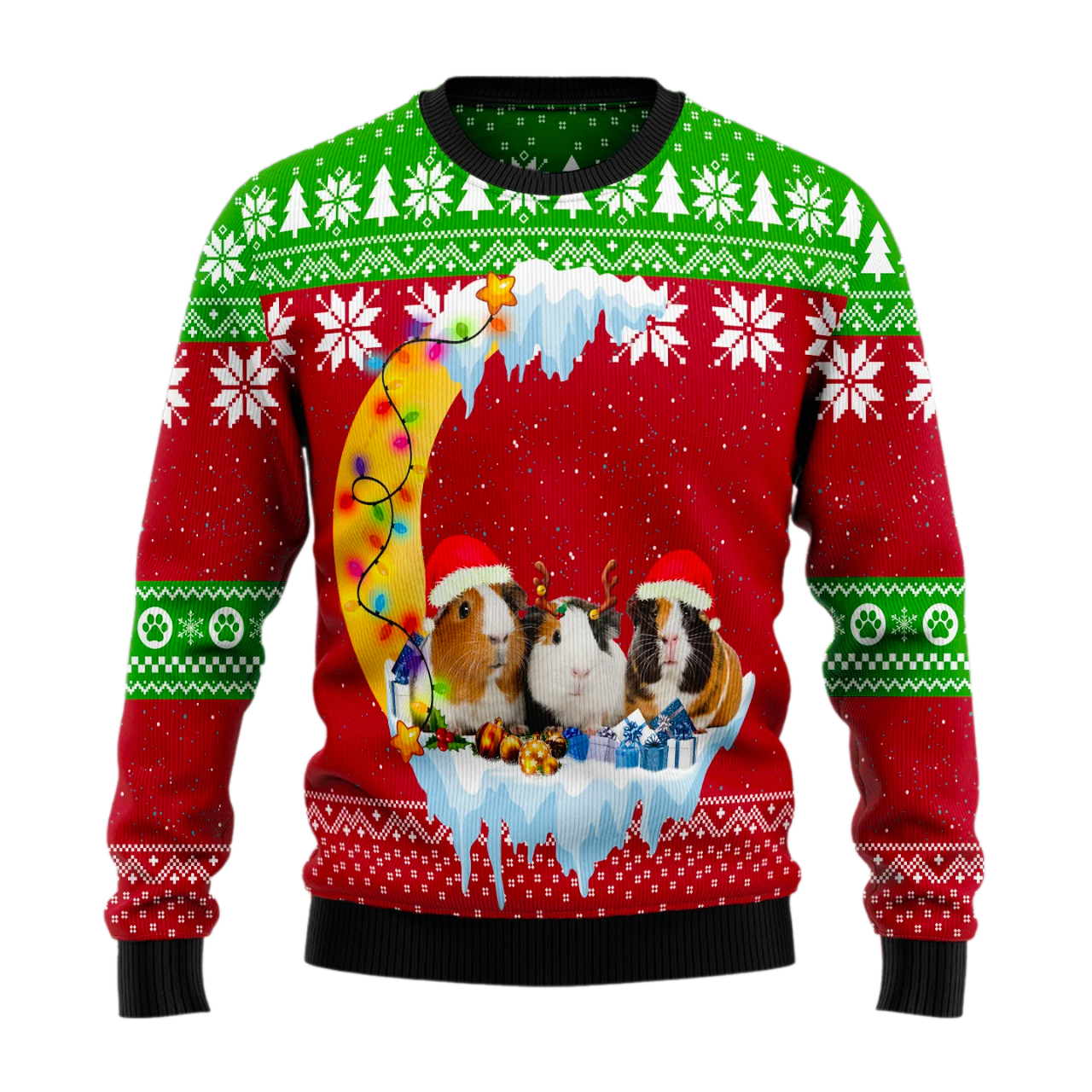 Guinea Pig Love Moon Xmas Ugly Christmas Sweater For Men & Women Christmas Gift Sweater US2516 - WeCustomit