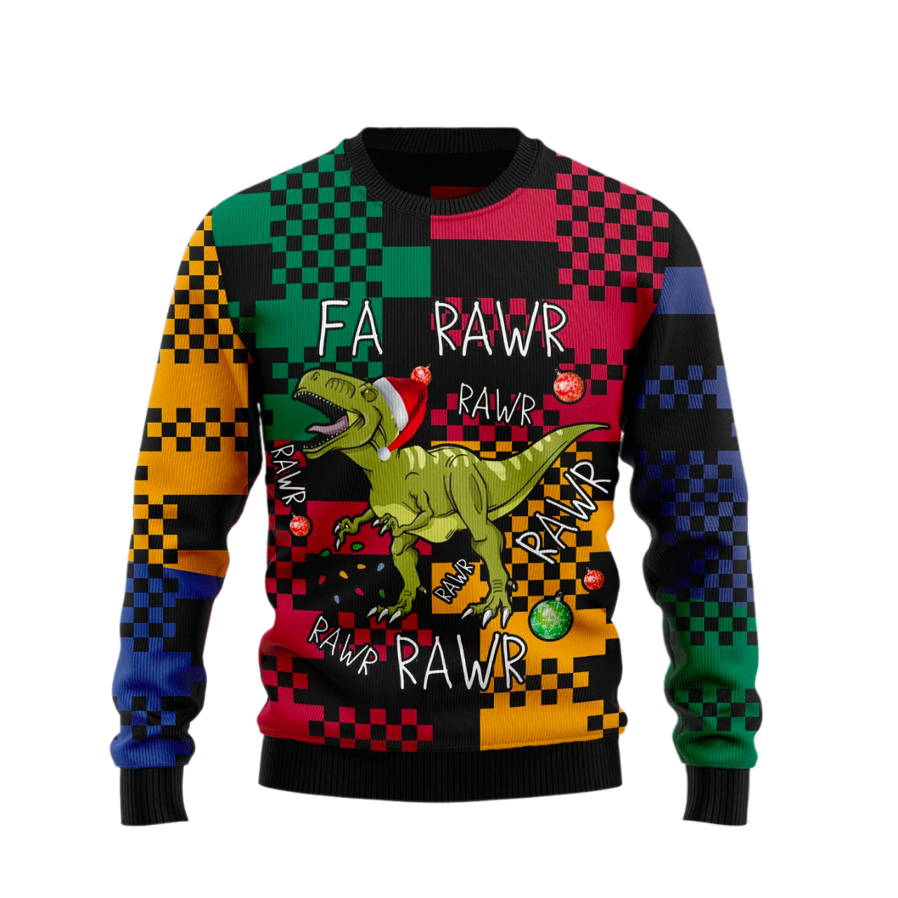 T-rex Rawr Rawr Rawr Christmas Ugly Christmas Sweater For Men & Women Christmas Gift Sweater US2520 - WeCustomit