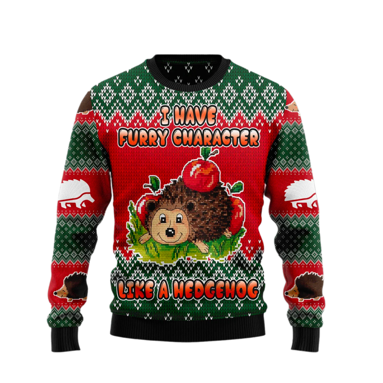 I Have A Furry Character Like A Hedgehog Ugly Christmas Sweater For Men & Women Christmas Gift Sweater US2525 - WeCustomit