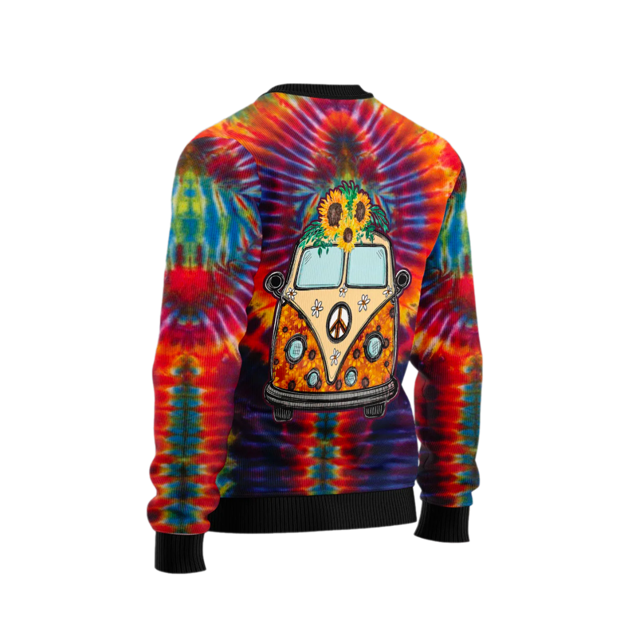 Sunflower Hippie Car Ugly Christmas Sweater For Men & Women Christmas Gift Sweater US2535 - WeCustomit