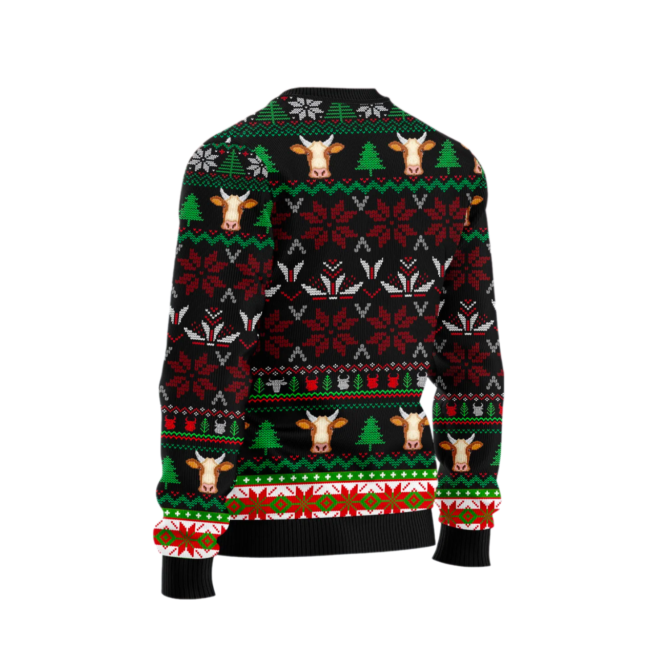 Cow With Santa Hat And Christmas Lights Ugly Christmas Sweater For Men & Women Christmas Gift Sweater US2545 - WeCustomit