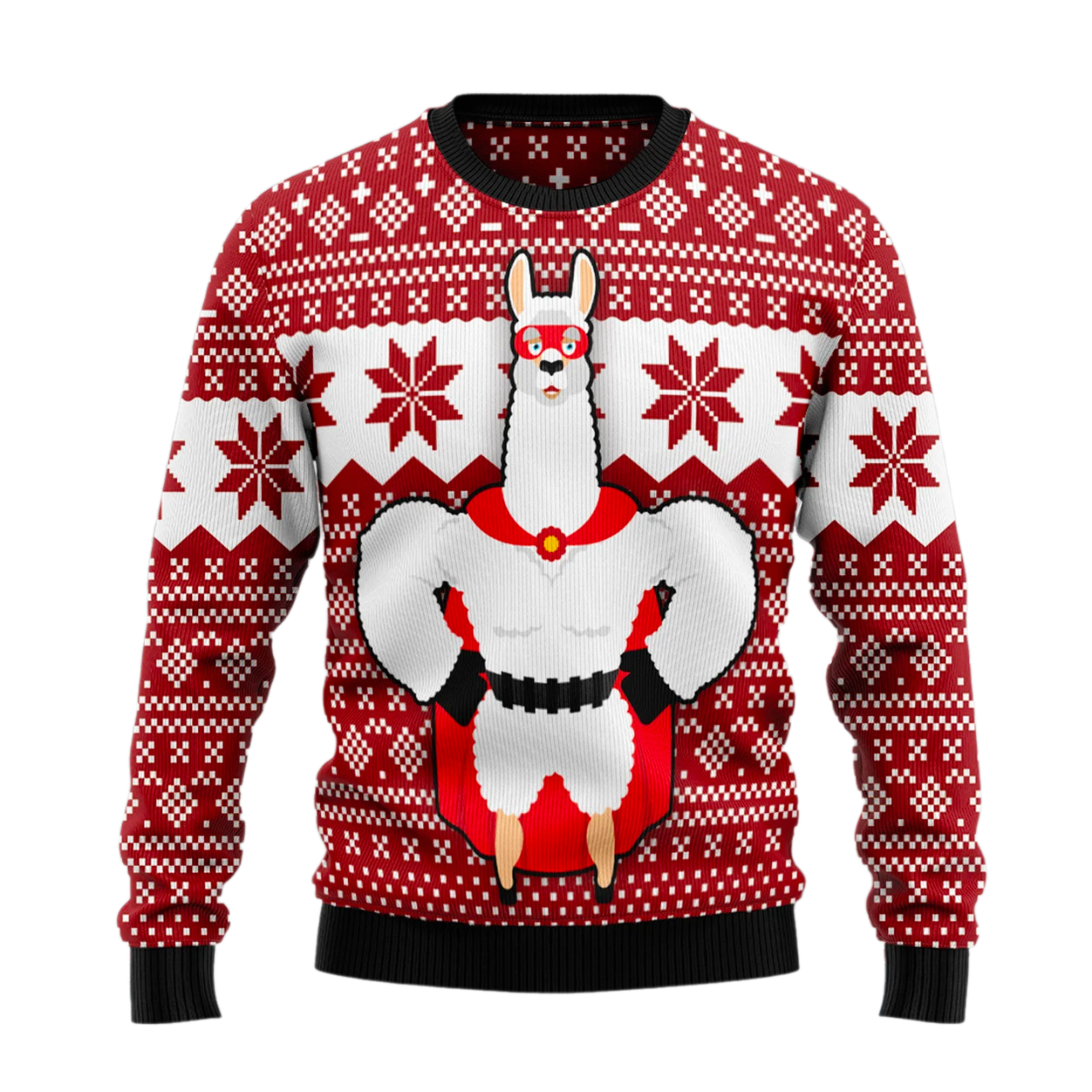 Llama Superhero Ugly Christmas Sweater For Men & Women Christmas Gift Sweater US2556 - WeCustomit