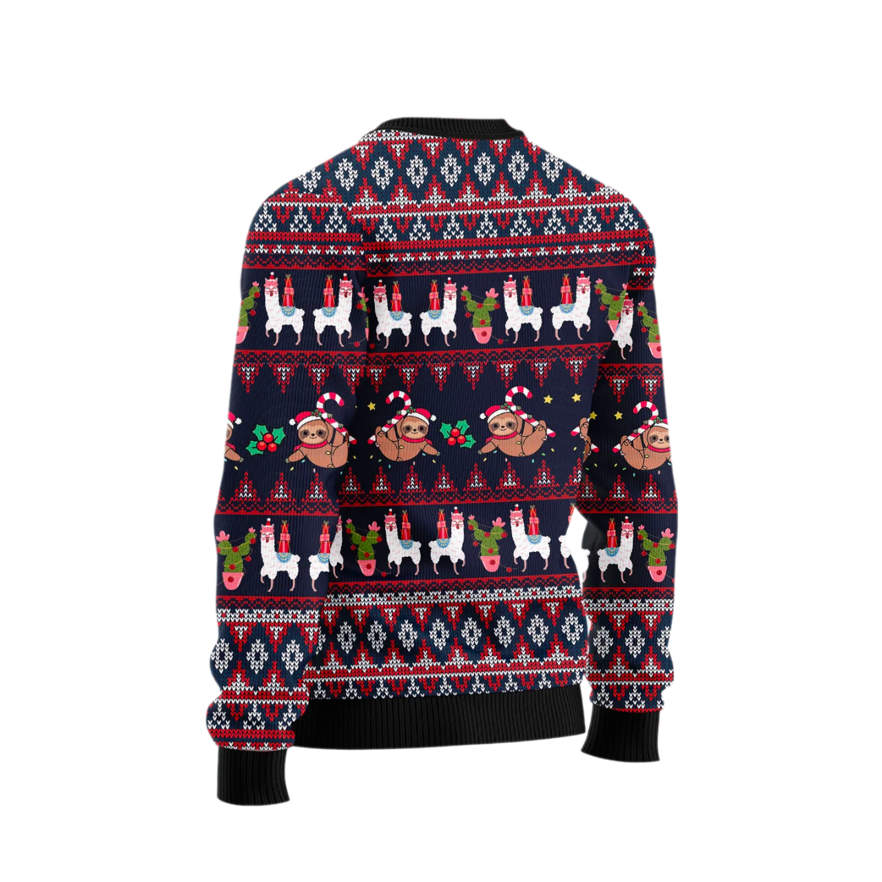 Llama Sloth Make Christmas Happy Again Ugly Sweater For Men & Women Christmas Gift Sweater US2562 - WeCustomit