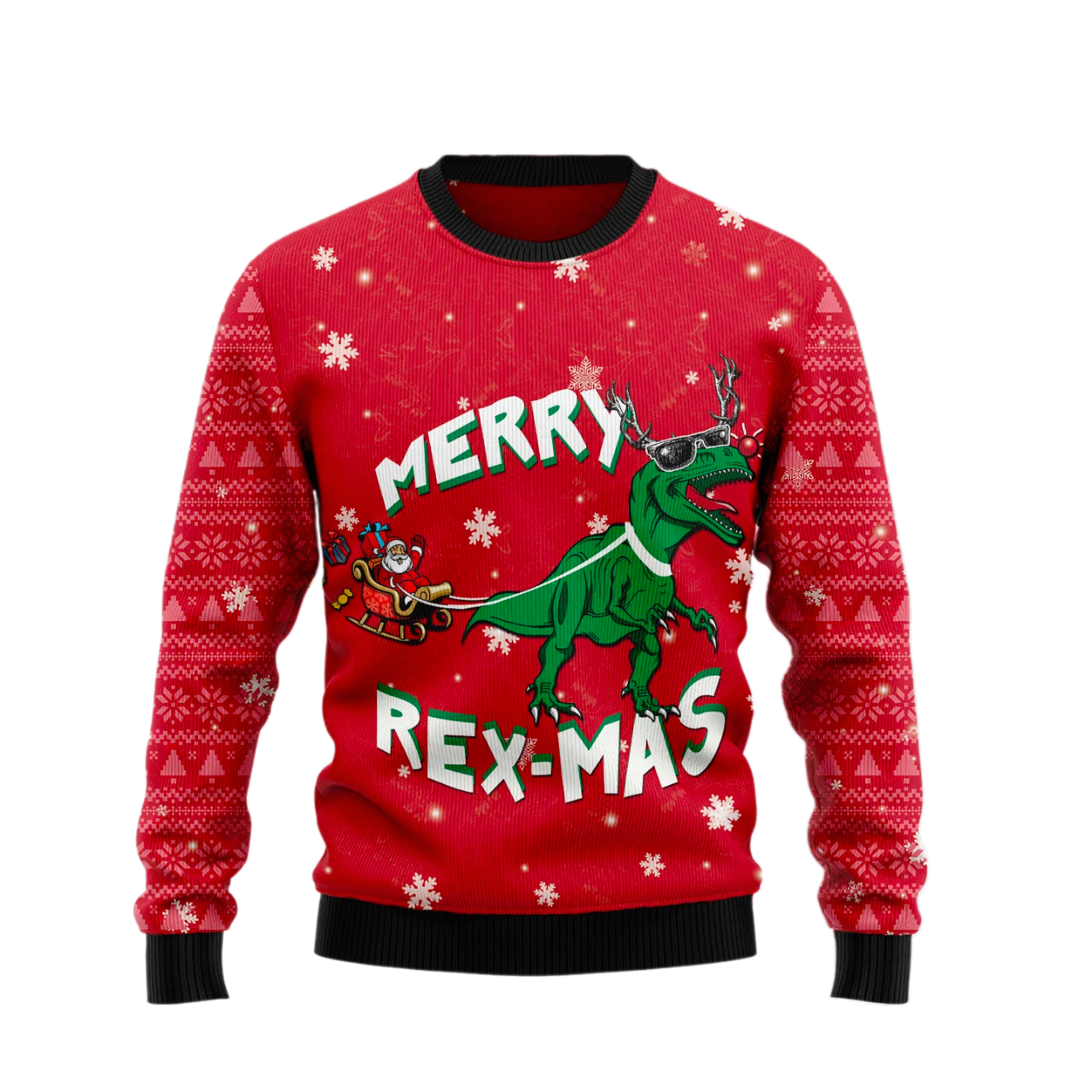 Merry Rex-Mas Ugly Christmas Sweater For Men & Women Christmas Gift Sweater US2572 - WeCustomit