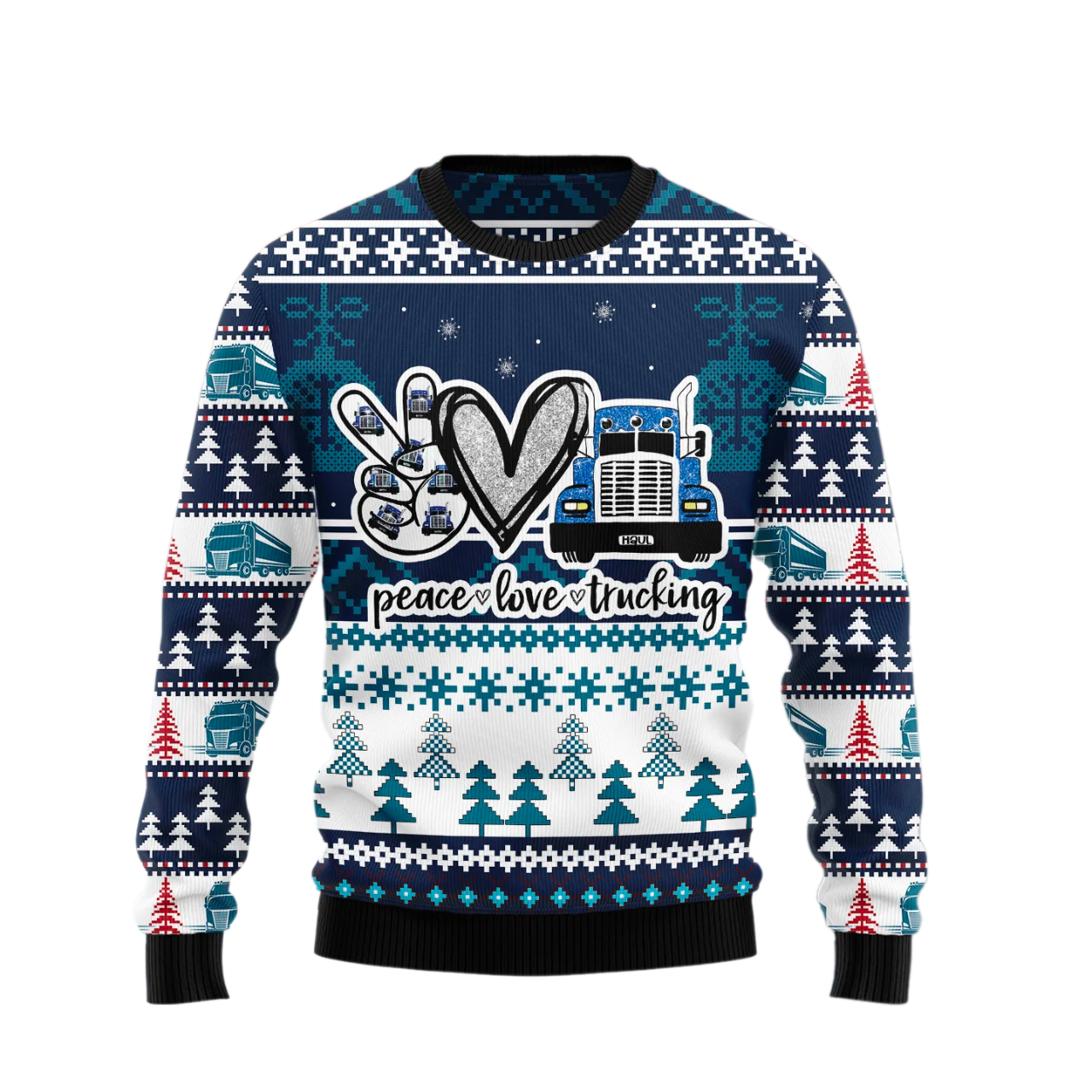 Truck Peace Love Ugly Sweater For Men & Women Christmas Gift Sweater US2579 - WeCustomit