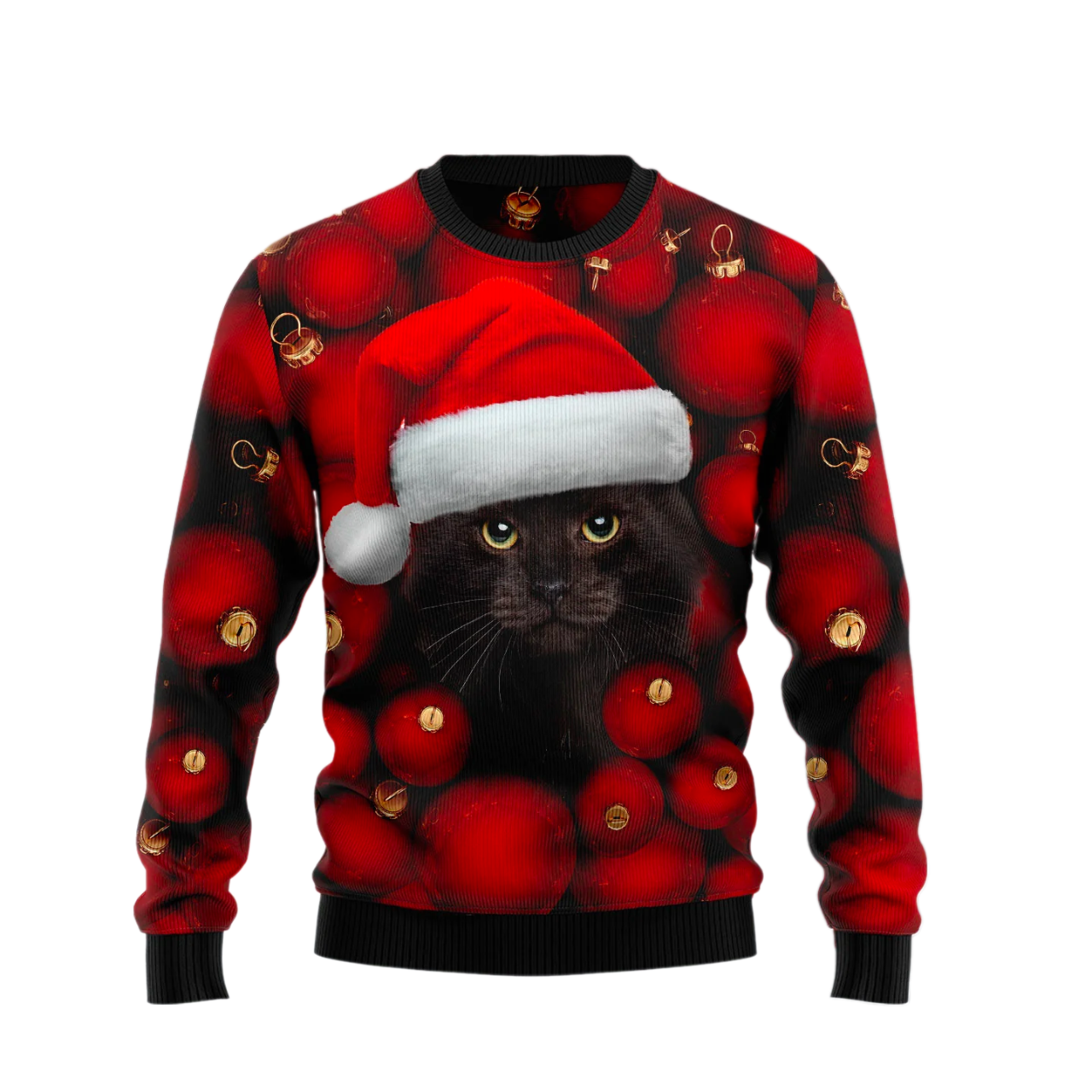 Black Cat Christmas Ugly Christmas Sweater For Men & Women Christmas Gift Sweater US2581 - WeCustomit