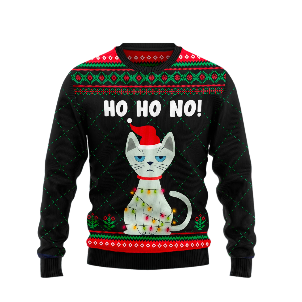 Christmas cat Ugly Christmas Sweater For Men & Women Christmas Gift Sweater US2585 - WeCustomit