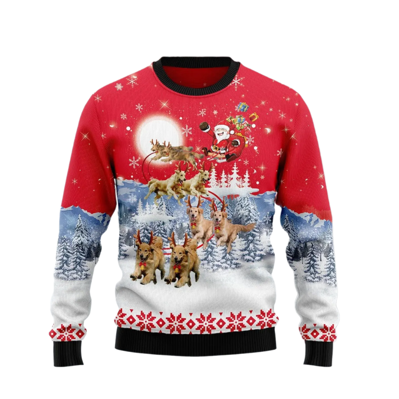 Golden Retriever Santa Claus Ugly Christmas Sweater For Men & Women Christmas Gift Sweater US2731 - WeCustomit