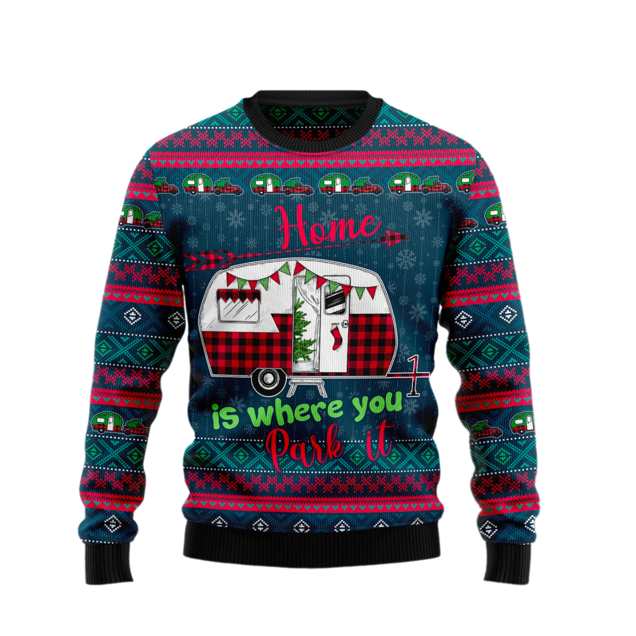 Home is where you park it Ugly Sweater For Men & Women Christmas Gift Sweater US2593 - WeCustomit