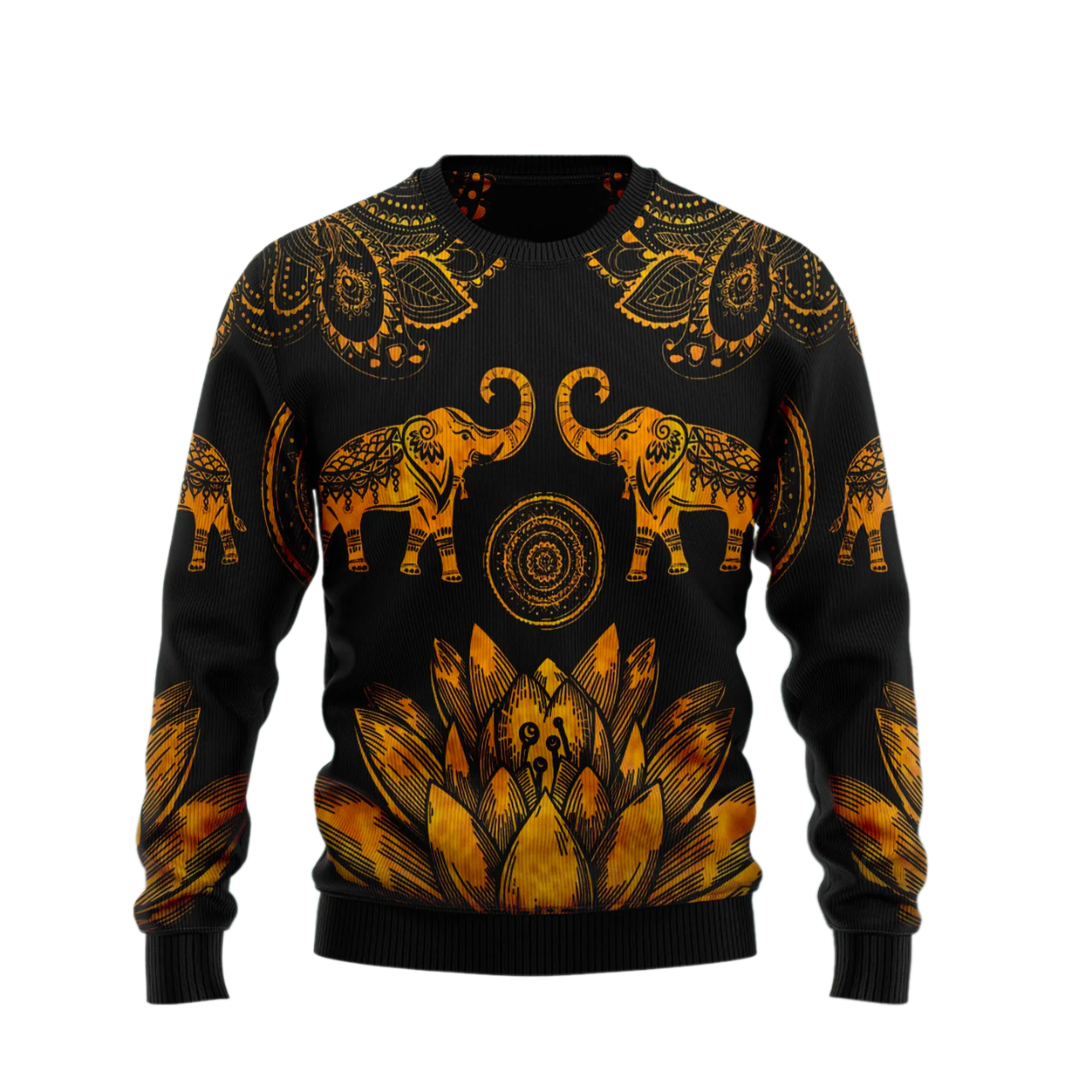 Lovely Gold Elephant Ugly Christmas Sweater For Men & Women Christmas Gift Sweater US2598 - WeCustomit