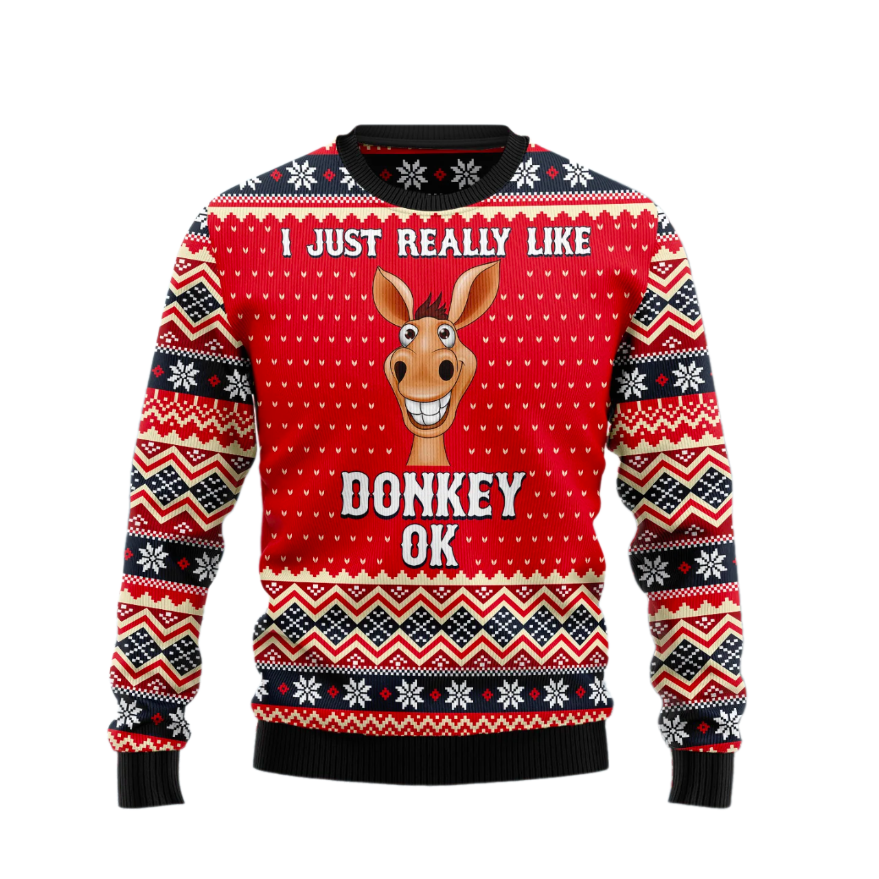 I Just Really Like Donkey Ok Ugly Christmas Sweater For Men & Women Christmas Gift Sweater US2599 - WeCustomit