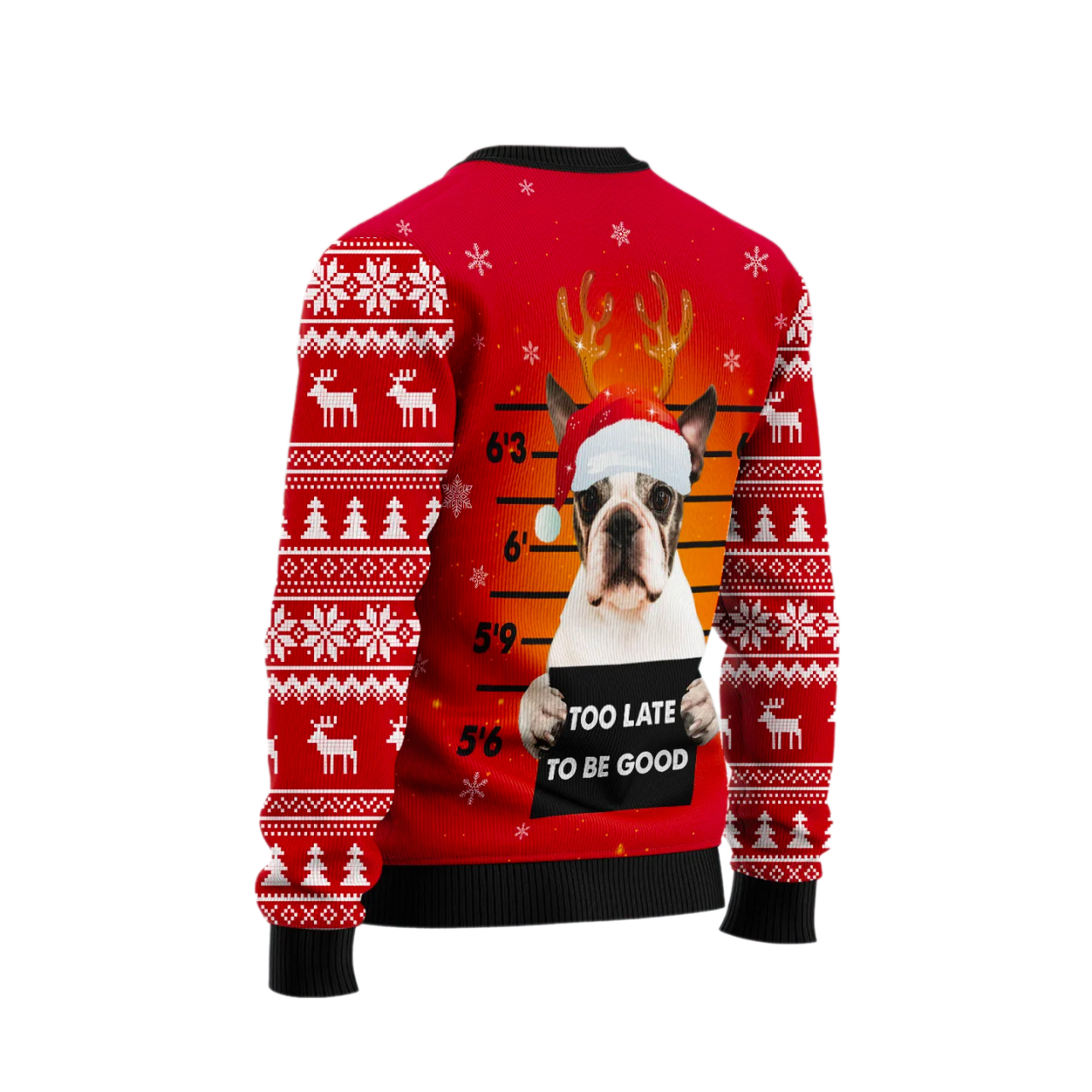Too Late To Be Good Ugly Christmas Sweater For Men & Women Christmas Gift Sweater US2610 - WeCustomit