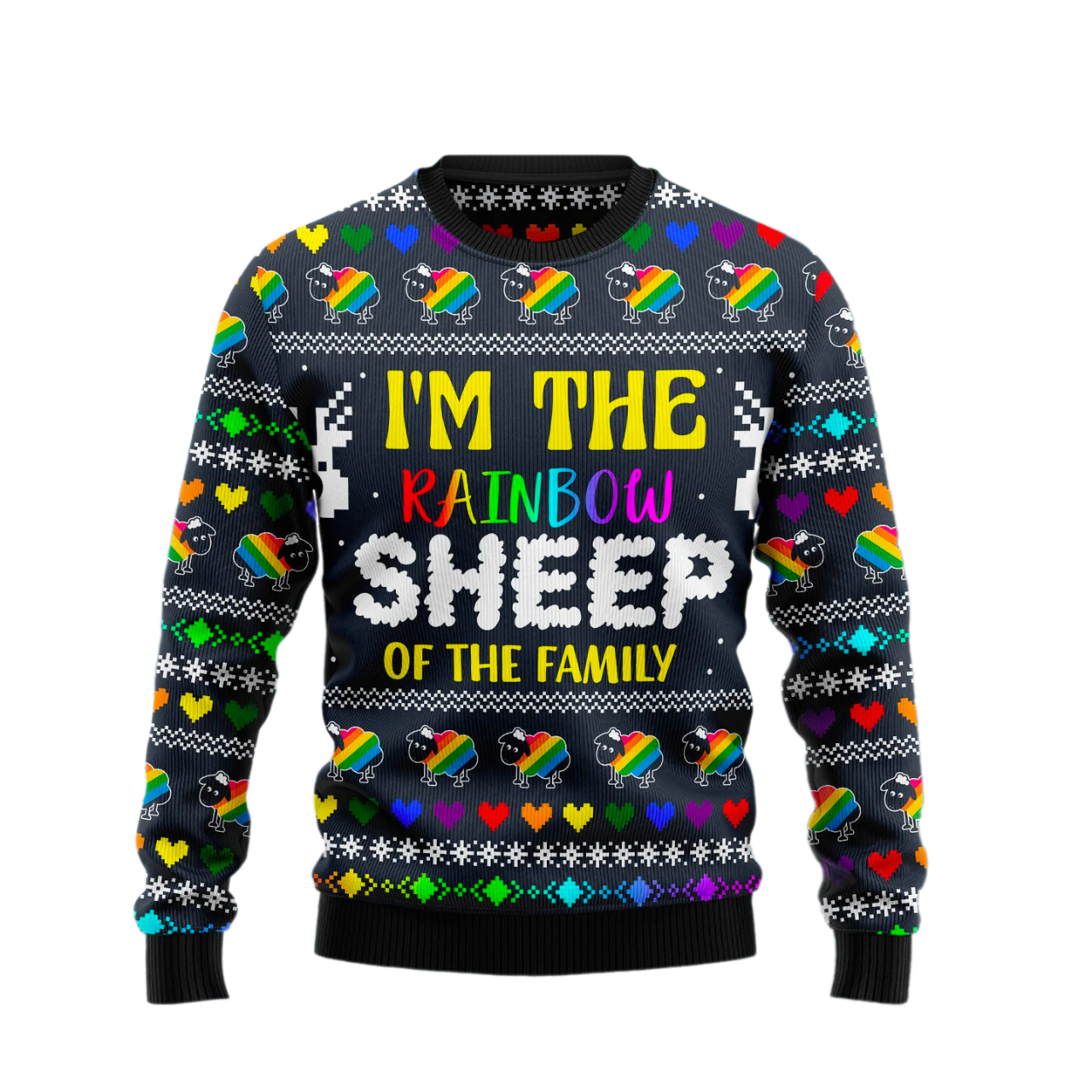 I Am The Rainbow Sheep Of Family Ugly Christmas Sweater For Men & Women Christmas Gift Sweater US2614 - WeCustomit