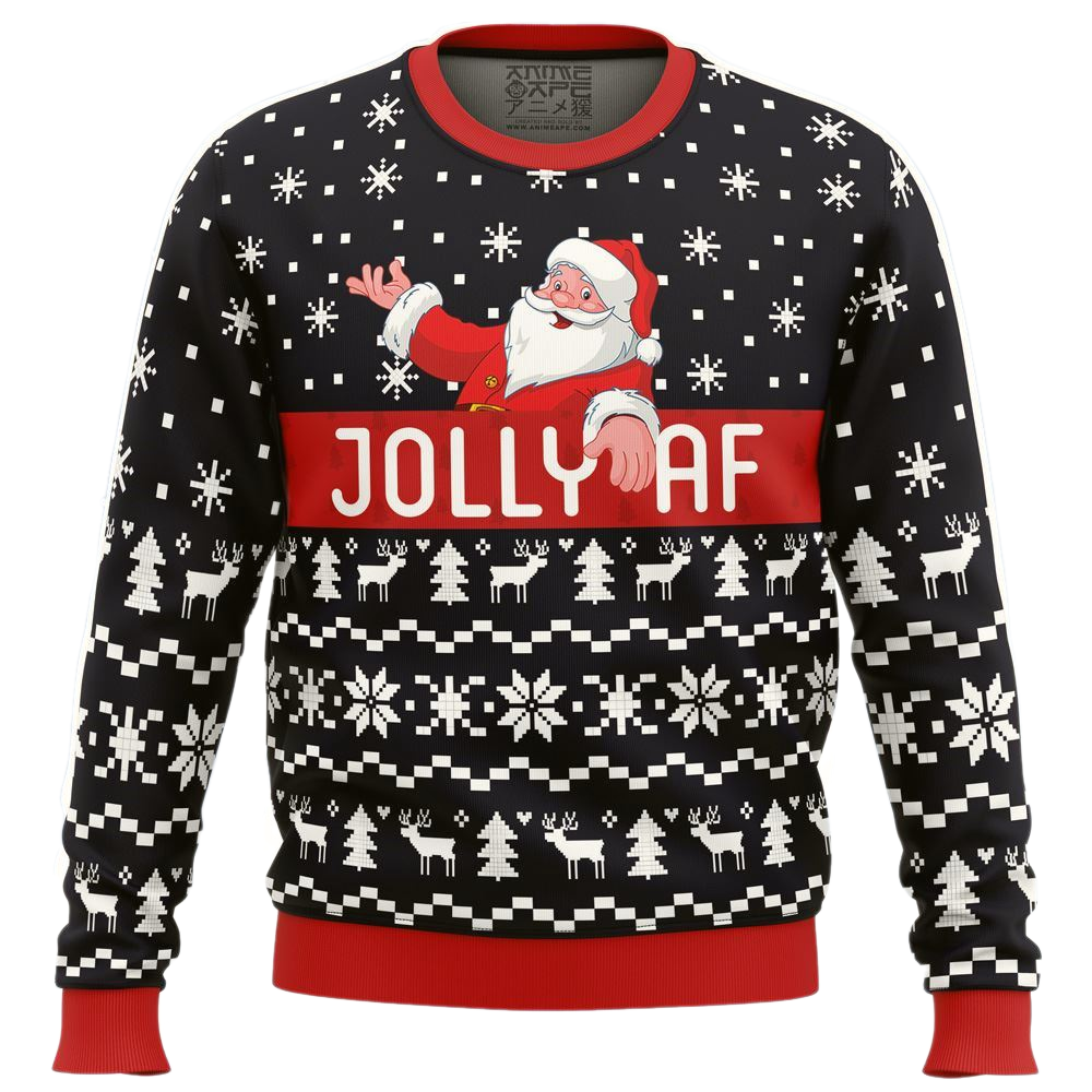 Jolly Af Santa Claus Ugly Christmas Sweater For Men & Women Christmas Gift Sweater US2758 - WeCustomit