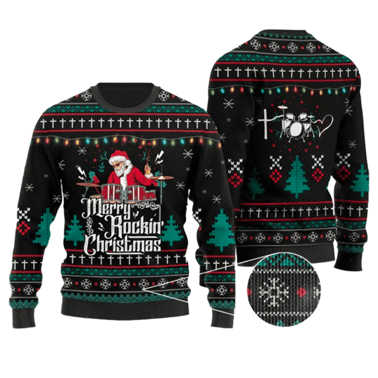 Merry Rockin Christmas Ugly Christmas Sweater For Men & Women Christmas Gift Sweater US2763 - WeCustomit