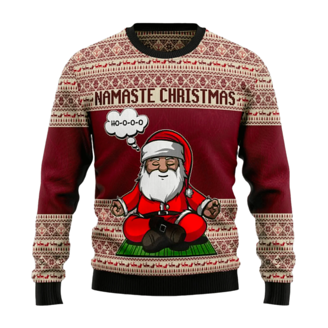 Yoga Santa Clause Ugly Christmas Ugly Christmas Sweater For Men & Women Christmas Gift Sweater US2770 - WeCustomit