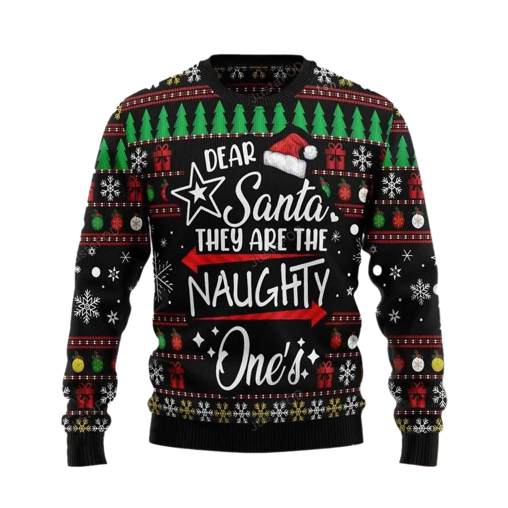 Merry Christmas Dear Santa Ugly Christmas Sweater For Men & Women Christmas Gift Sweater US2862 - WeCustomit