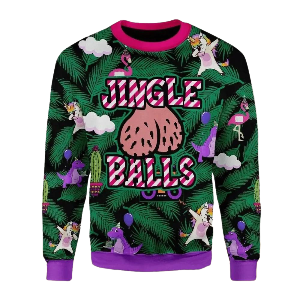 Merry Christmas Jingle Balls Ugly Christmas Sweater For Men & Women Christmas Gift Sweater US2863 - WeCustomit