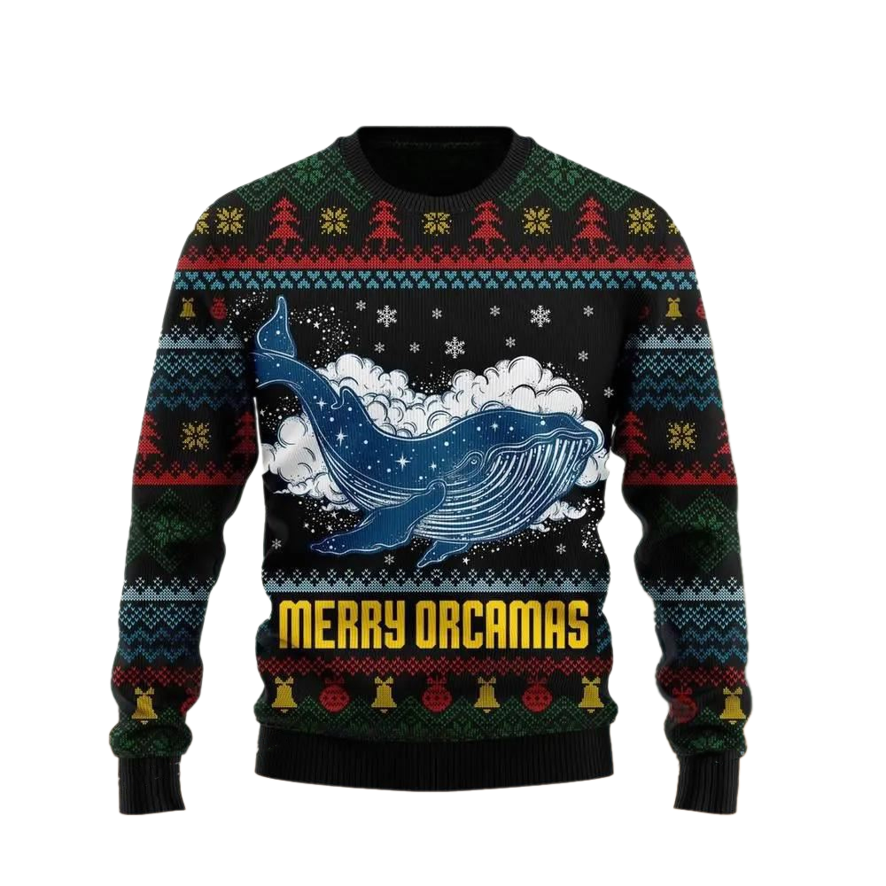 Merry Christmas Orcas Killer Whale Ugly Christmas Sweater For Men & Women Christmas Gift Sweater US2866 - WeCustomit
