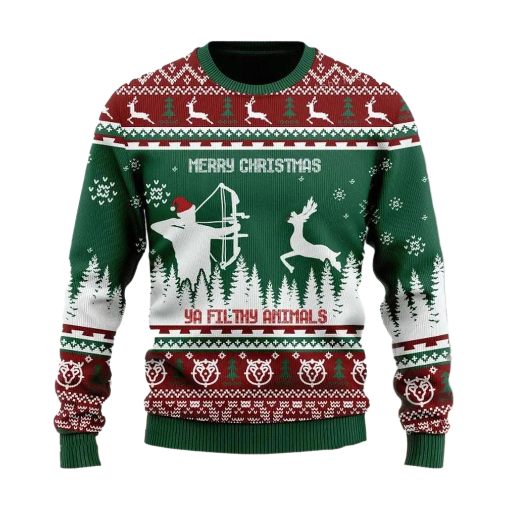 Merry Christmas Animals Ugly Christmas Sweater For Men & Women Christmas Gift Sweater US2869 - WeCustomit