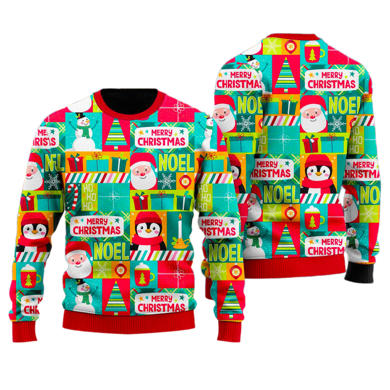 Santa And Penguin Merry Christmas Ugly Christmas Sweater For Men & Women Christmas Gift Sweater US2809 - WeCustomit