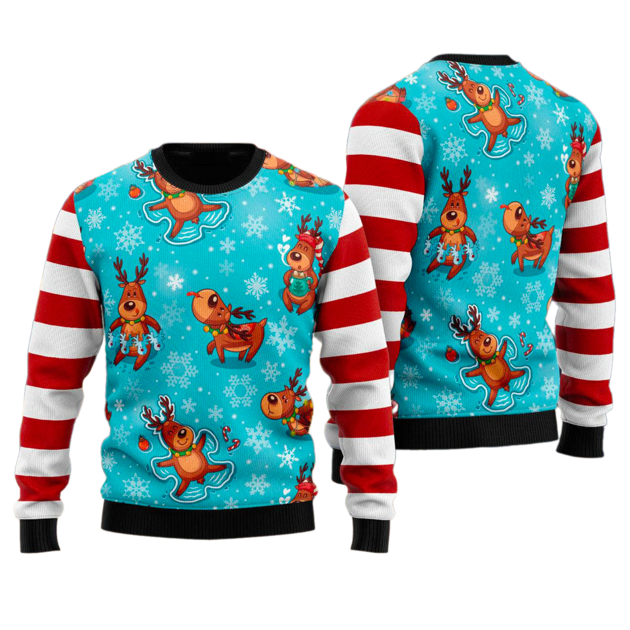 Reindeer Cute Ugly Christmas Sweater For Men & Women Christmas Gift Sweater US2810 - WeCustomit