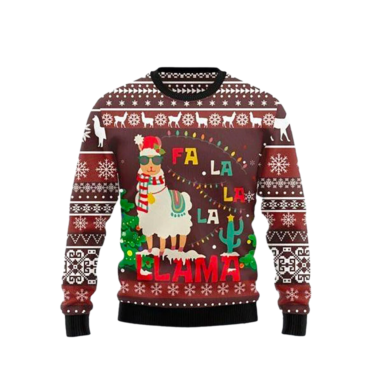 Christmas Llama Falalala Ugly Christmas Sweater For Men & Women Christmas Gift Sweater US2818 - WeCustomit