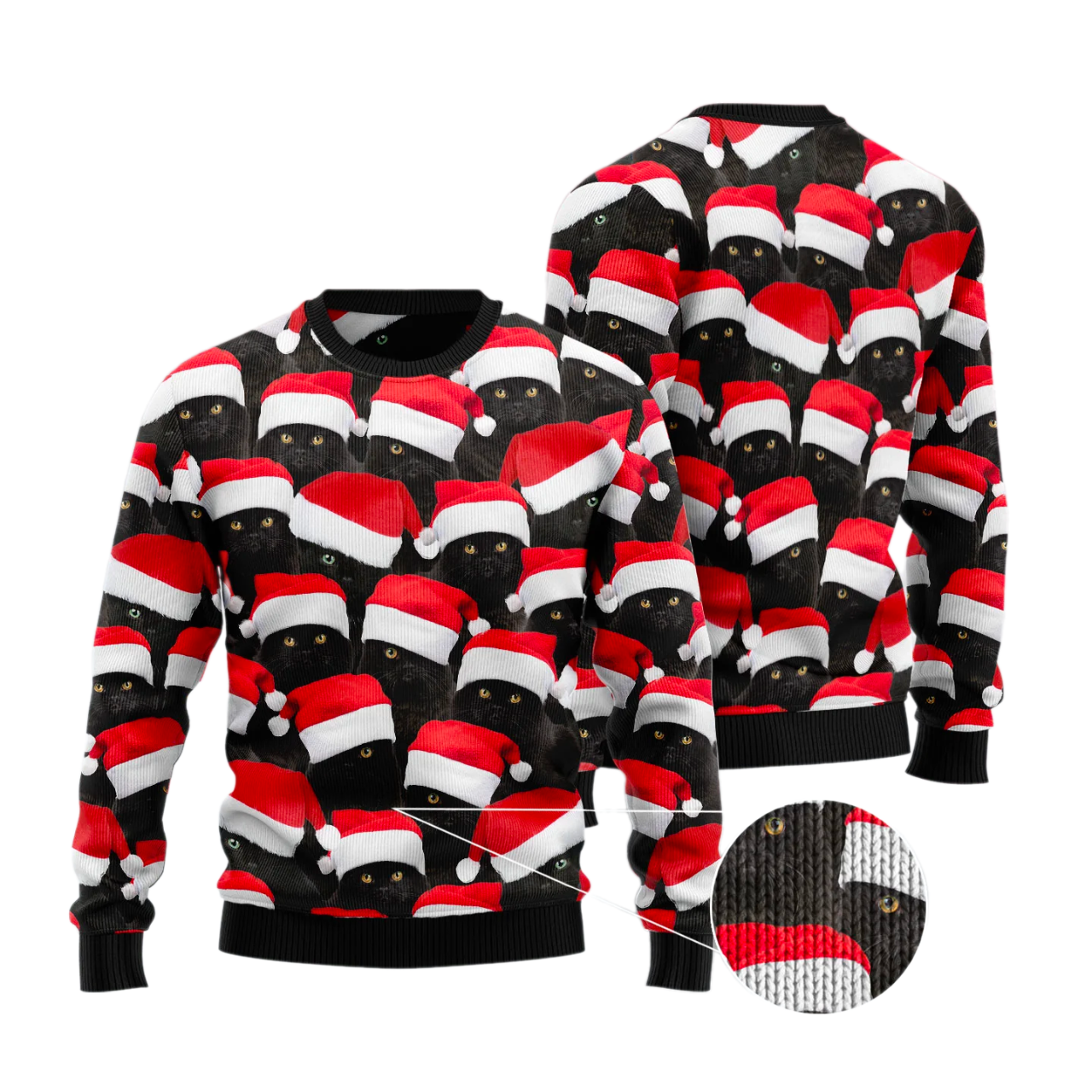Black Cat Group Ugly Sweater For Men & Women Christmas Gift Sweater US2821 - WeCustomit