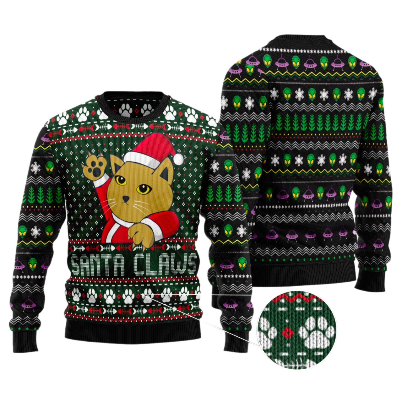 Cat Santa Jaws Ugly Christmas Sweater For Men & Women Christmas Gift Sweater US2823 - WeCustomit