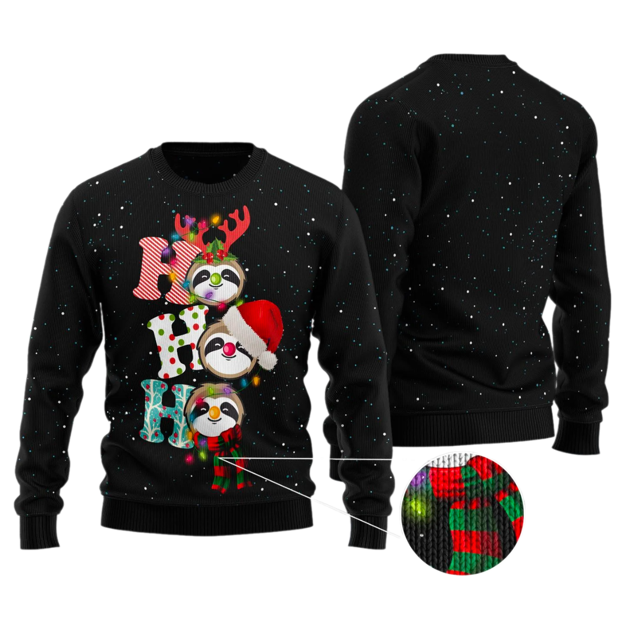 Sloth Ho Ho Ho Ugly Christmas Sweater For Men & Women Christmas Gift Sweater US2833 - WeCustomit