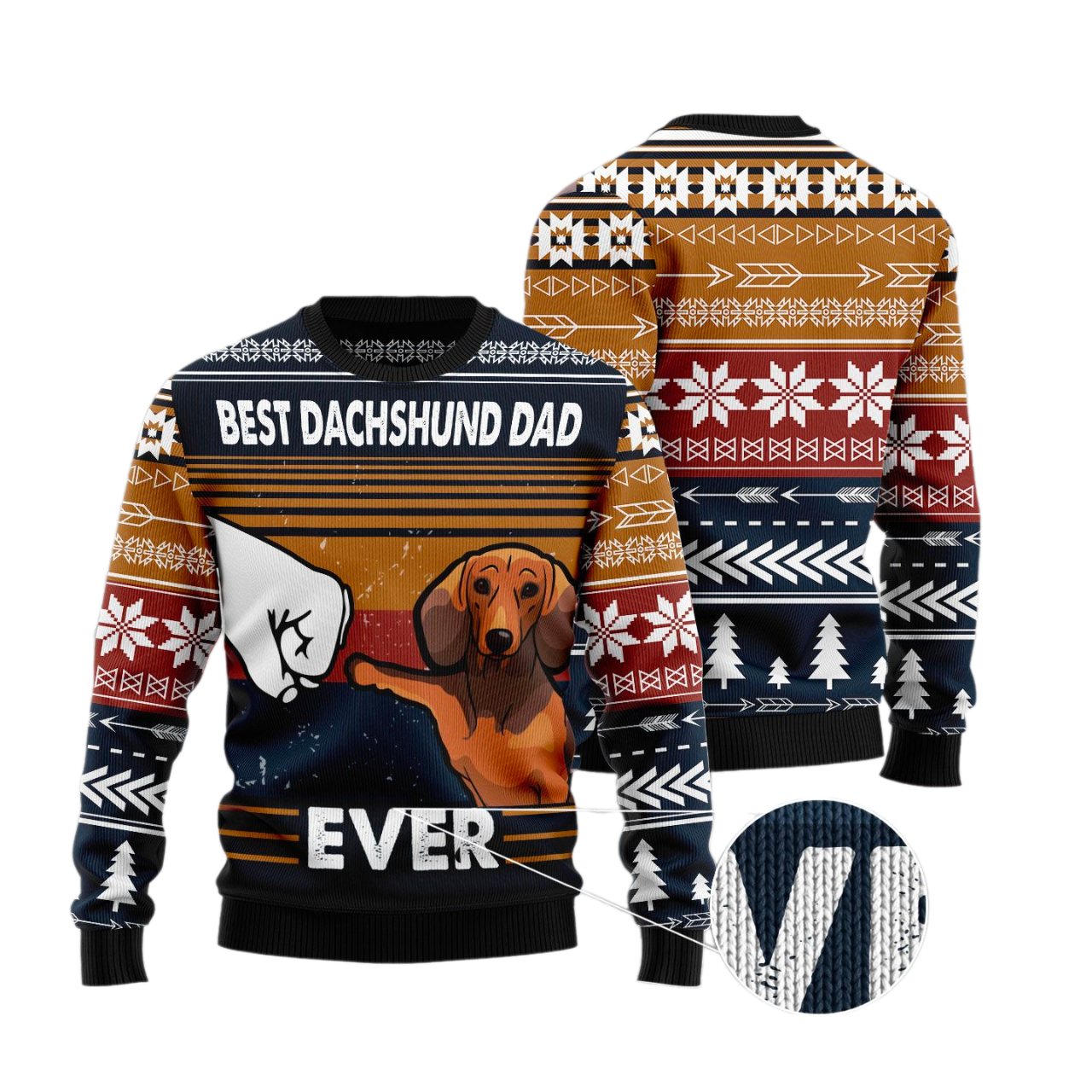 Best Dog Dad Ever Ugly Christmas Sweater For Men & Women Christmas Gift Sweater US2845 - WeCustomit