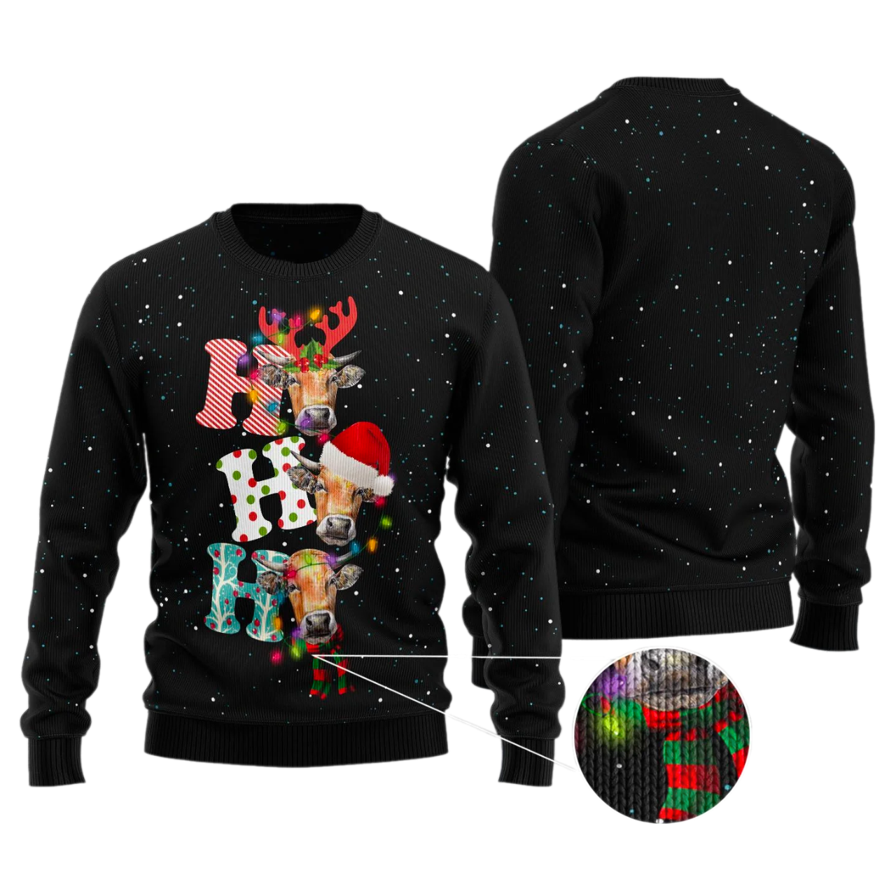 Cow Ho Ho Ho Ugly Christmas Sweater For Men & Women Christmas Gift Sweater US2855 - WeCustomit