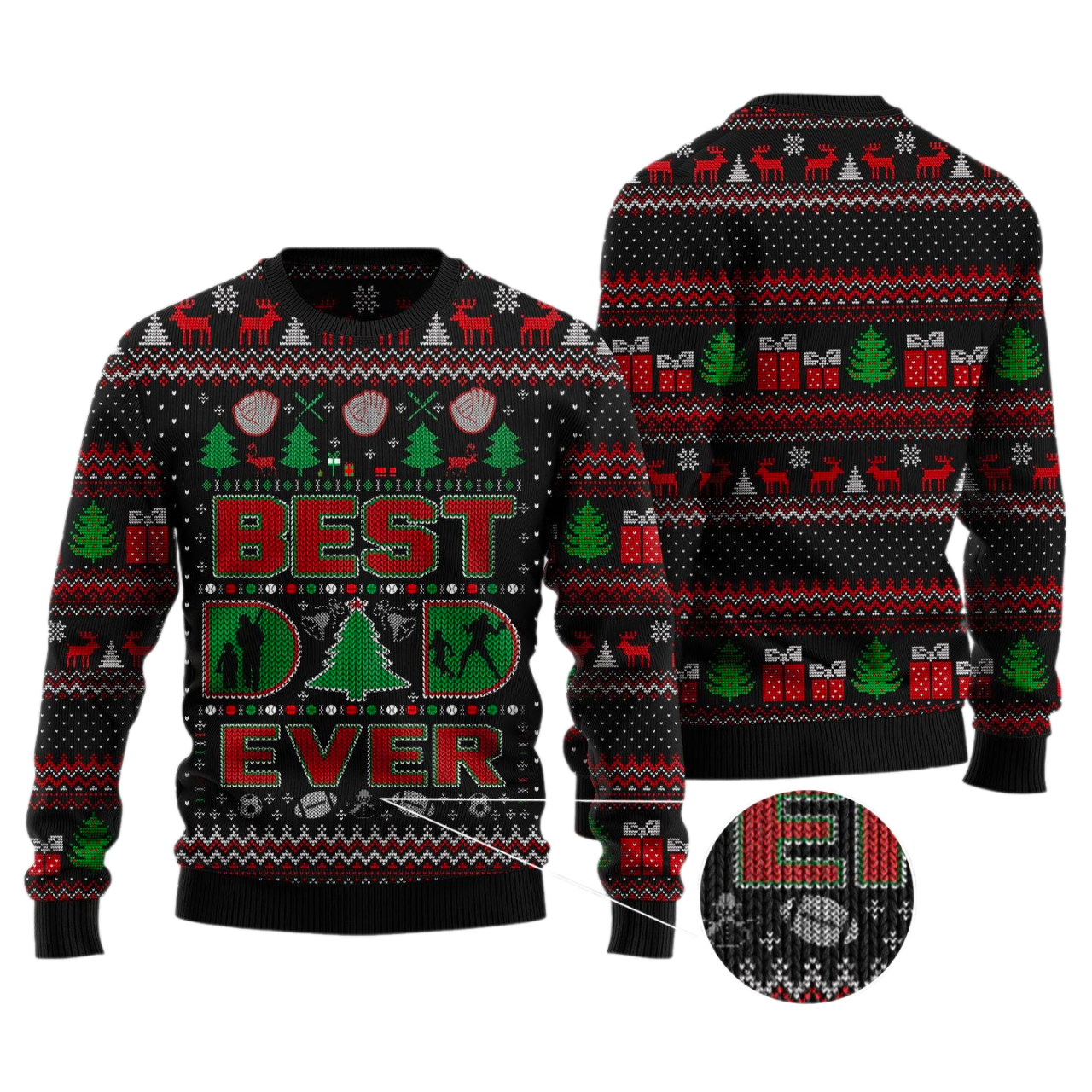 Best Dad Ever Ugly Christmas Sweater For Men & Women Christmas Gift Sweater US2876 - WeCustomit