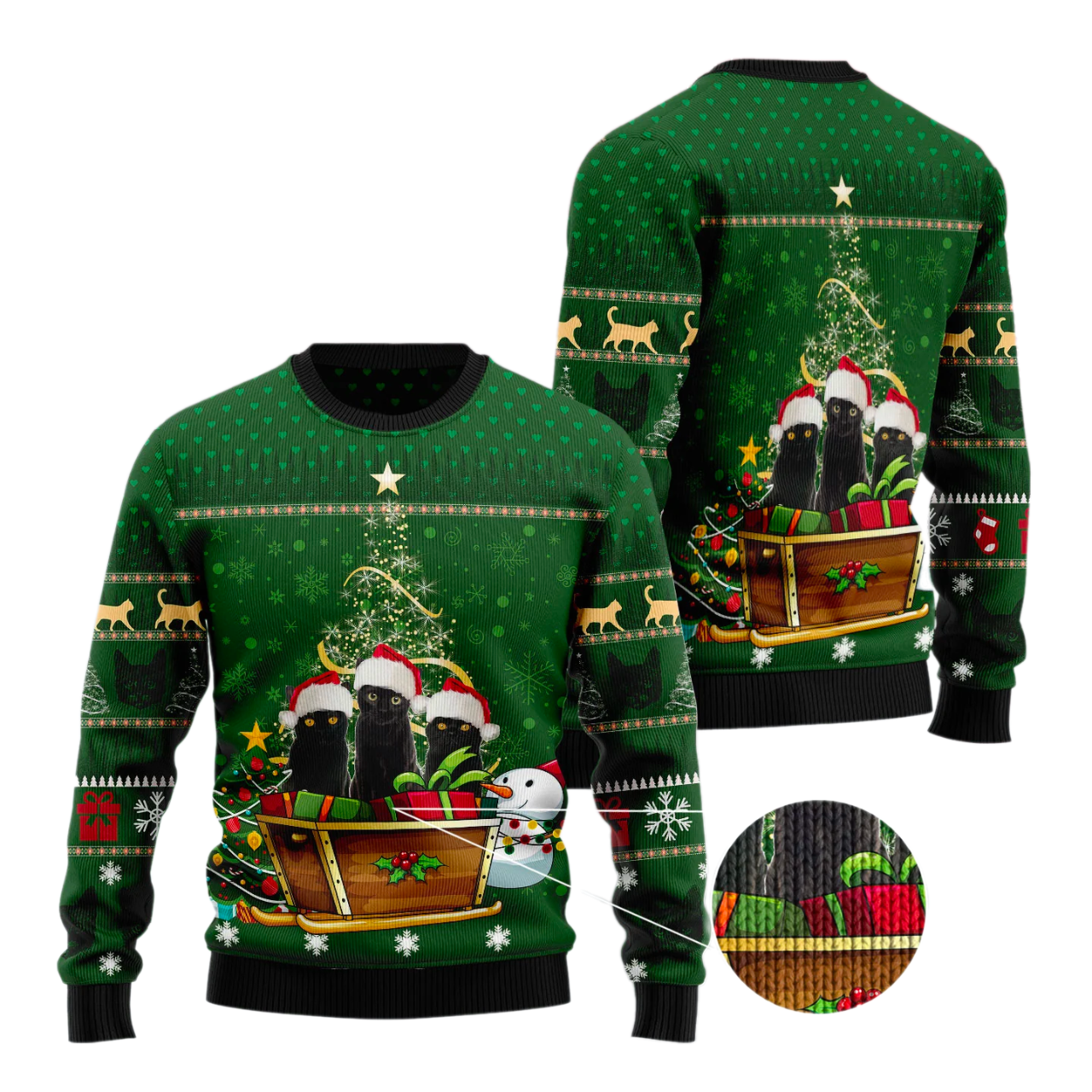 Black Cat Group Xmas Ugly Christmas Sweater For Men & Women Christmas Gift Sweater US2887 - WeCustomit