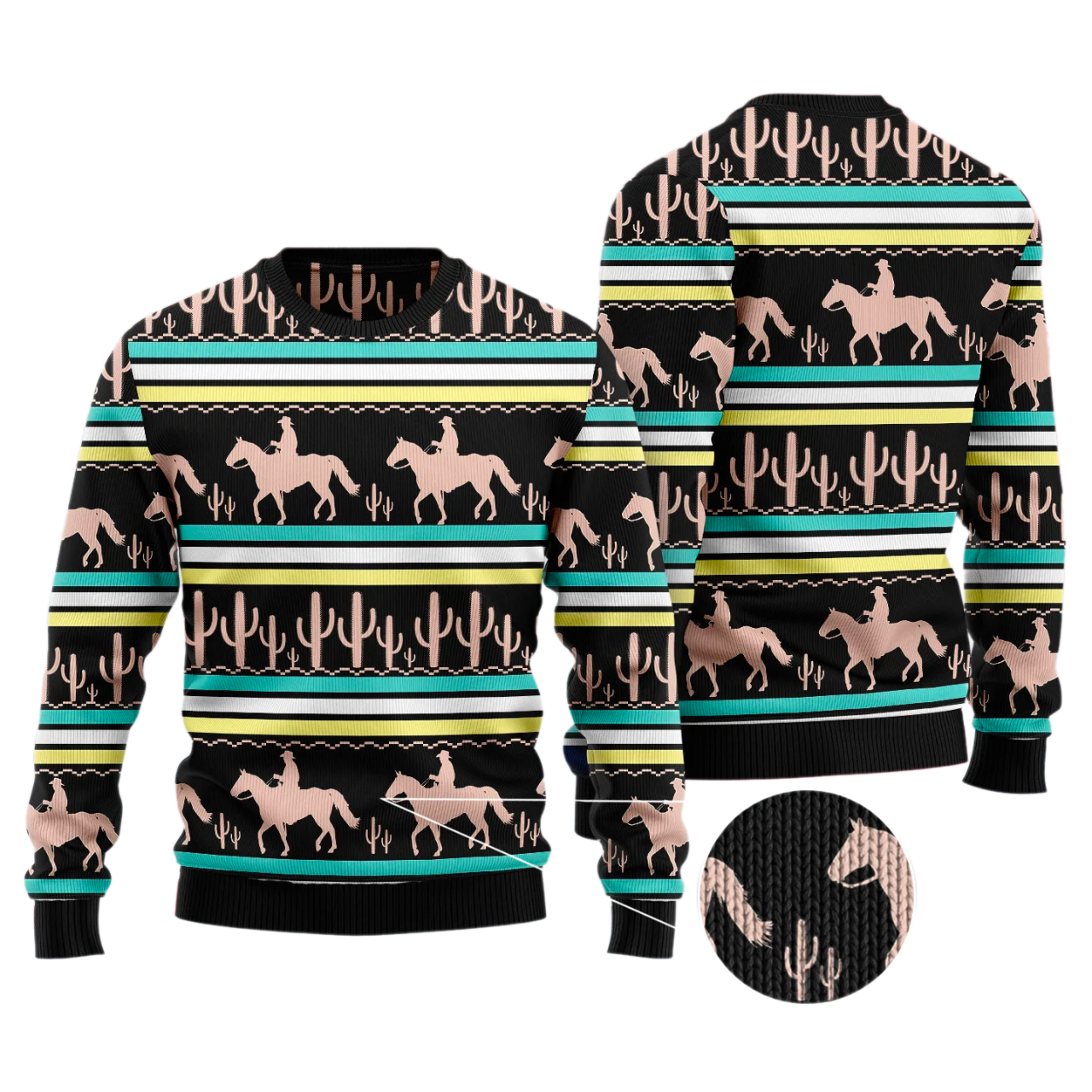 Cowboy Cactus Ugly Christmas Sweater For Men & Women Christmas Gift Sweater US2897 - WeCustomit