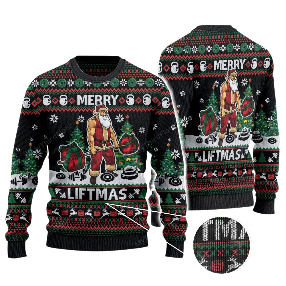 Merry Liftmas Ugly Christmas Sweater For Men & Women Christmas Gift Sweater US2997 - WeCustomit