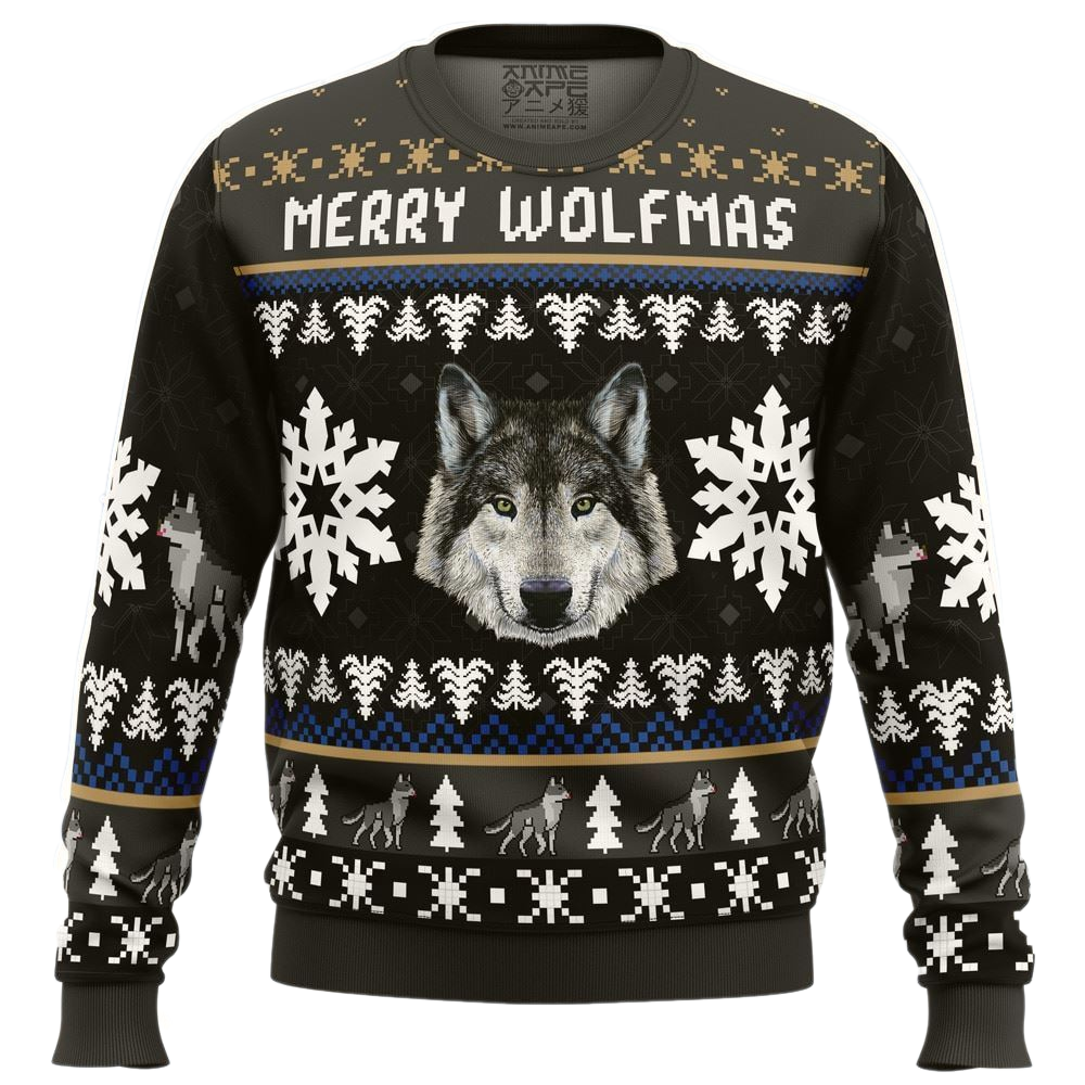 Merry Wolfmas Wolf Ugly Christmas Sweater For Men & Women Christmas Gift Sweater US2998 - WeCustomit