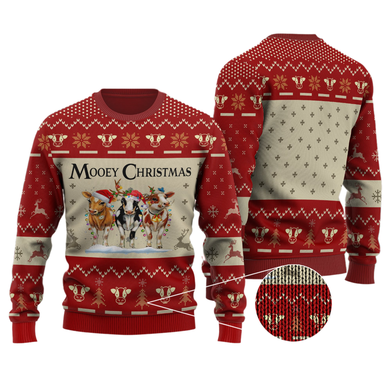 Cow Cattle Ugly Christmas Sweater For Men & Women Christmas Gift Sweater US3227 - WeCustomit