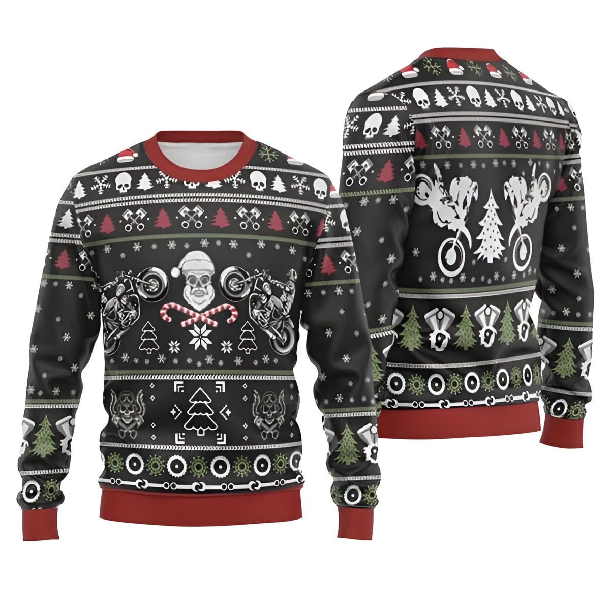 Biker Santa Ugly Christmas Sweater For Men & Women Christmas Gift Sweater US3236 - WeCustomit