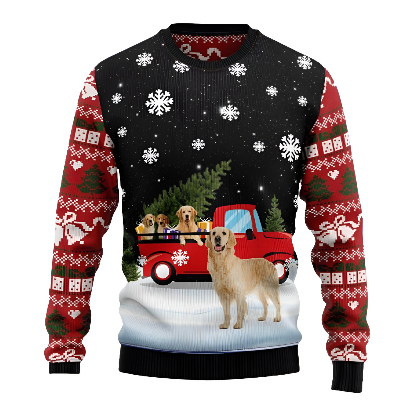 Dog Red Truck Ugly Christmas Sweater For Men & Women Christmas Gift Sweater US3245 - WeCustomit