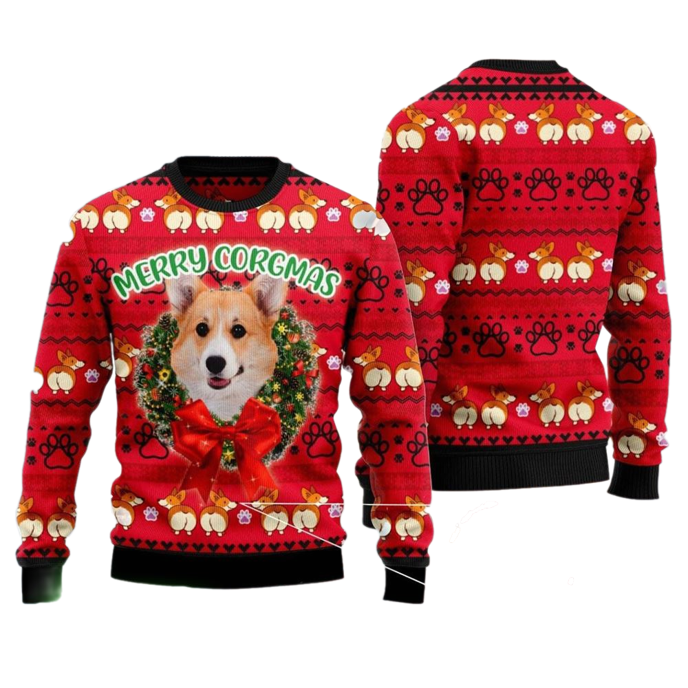 Corgi Xmas Ugly Christmas Sweater For Men & Women Christmas Gift Sweater US3249 - WeCustomit