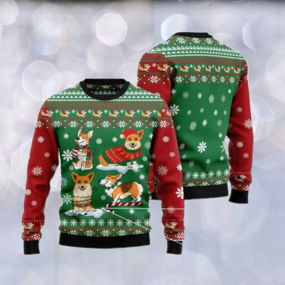 Corgi Snow Day Ugly Christmas Sweater For Men & Women Christmas Gift Sweater US3250 - WeCustomit