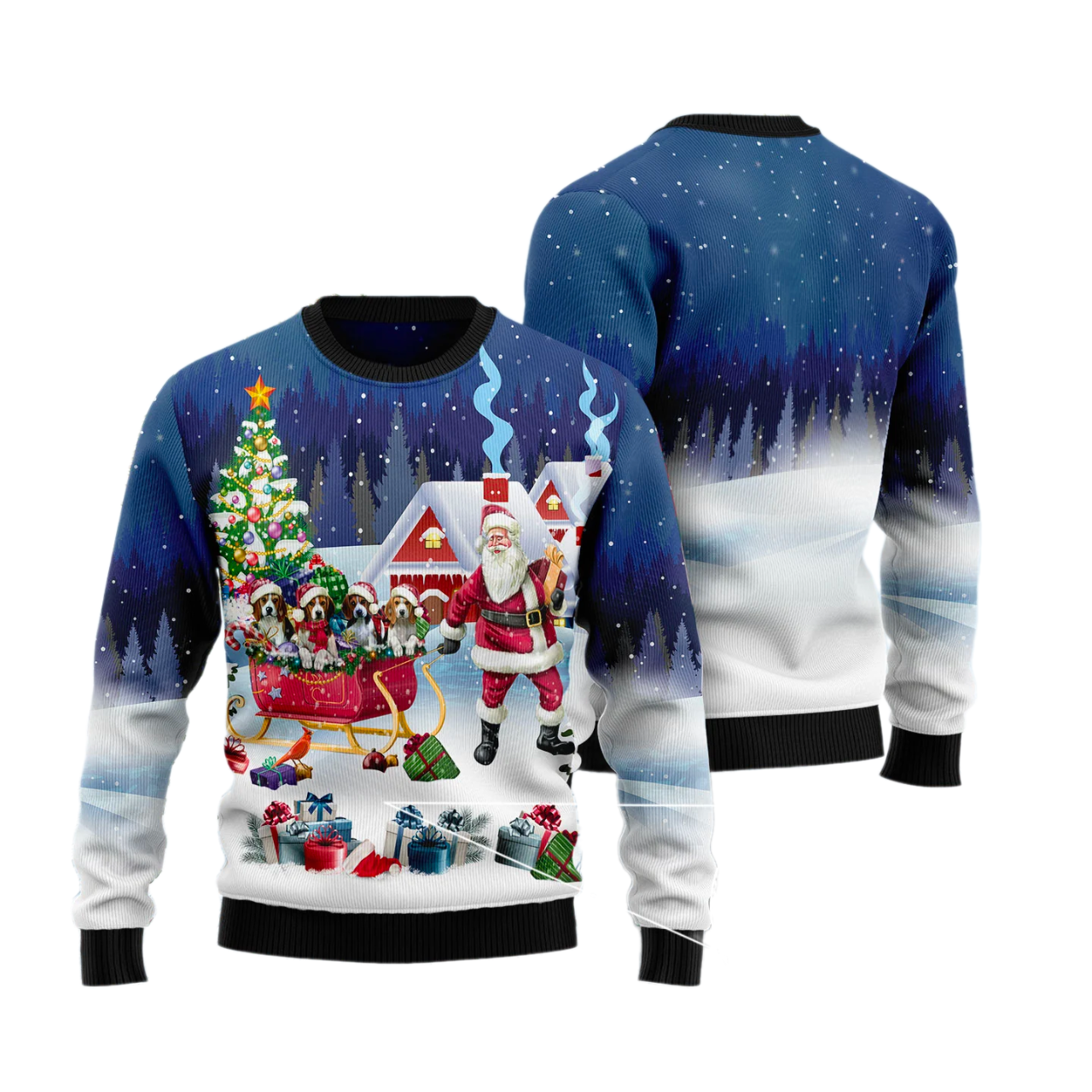 Santa Sled Ugly Christmas Sweater For Men & Women Christmas Gift Sweater US3103 - WeCustomit