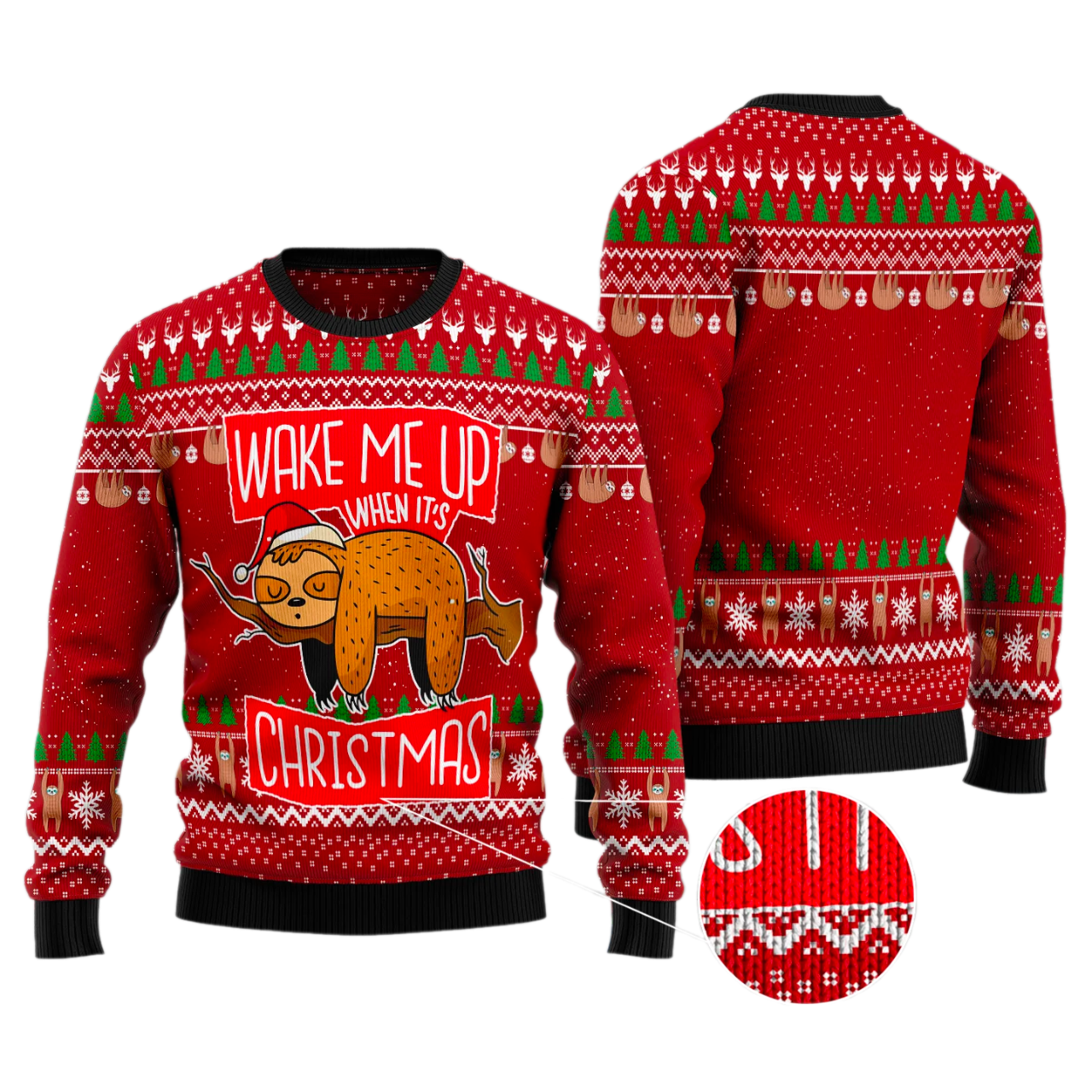 Sloth It‘s Christmas Ugly Christmas Sweater For Men & Women Christmas Gift Sweater US3107 - WeCustomit