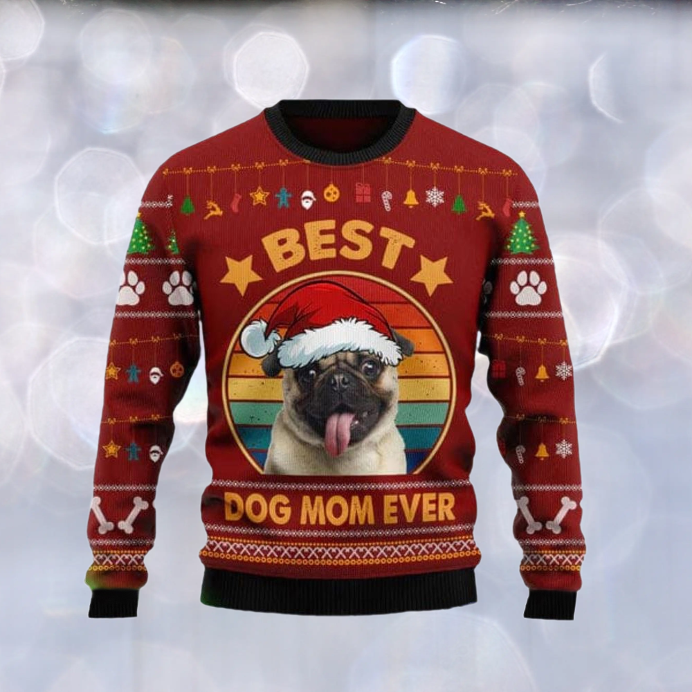 Best Dog Mom Ever Ugly Christmas Sweater For Men & Women Christmas Gift Sweater US3261 - WeCustomit