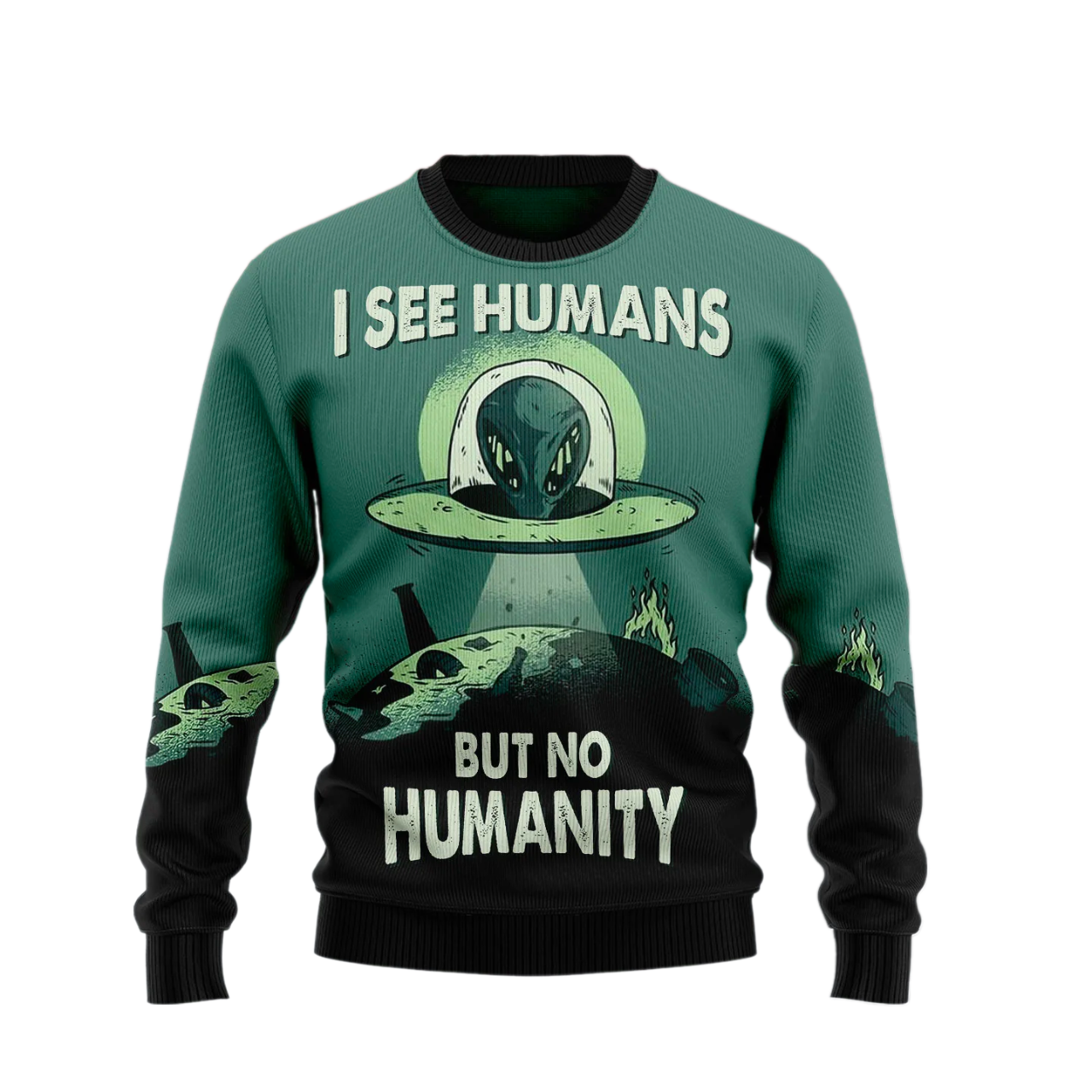 No Humanity Ugly Christmas Sweater For Men & Women Christmas Gift Sweater US3111 - WeCustomit