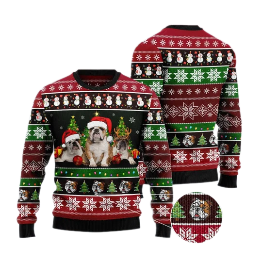Bulldog Group Beauty Ugly Christmas Sweater For Men & Women Christmas Gift Sweater US3262 - WeCustomit
