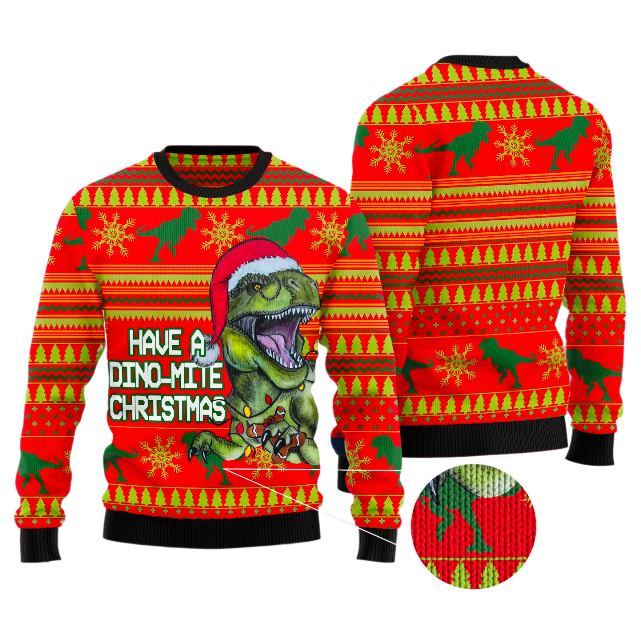 Dinosaur Funny Ugly Christmas Sweater For Men & Women Christmas Gift Sweater US3114 - WeCustomit